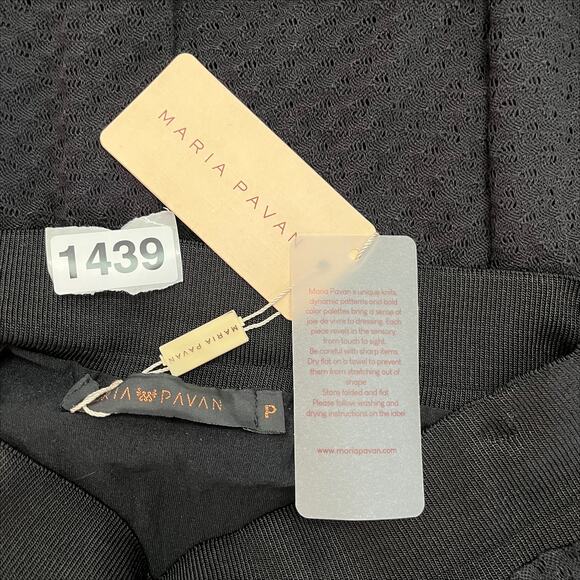 Maria Pavan Midi Length Laser Cut Out Skirt in Black Size X-Small - Picture 7 of 10